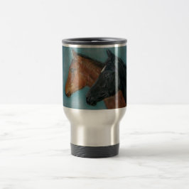 Caneca Térmica Foto equina de focinho preto castanho