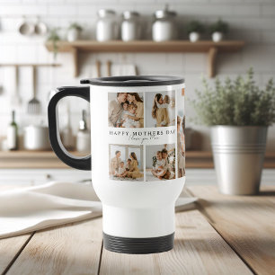 Caneca Térmica Foto feliz do dia das mães Eu Te Amo Mãe