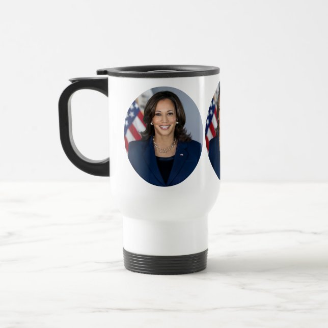 Caneca Térmica Foto Oficial do Vice-Presidente Kamala Harris (Esquerda)