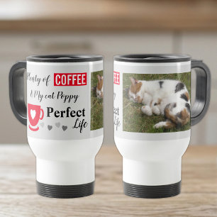 Caneca Térmica Foto perfeita de gato e cinza de café