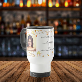 Caneca Térmica Foto personalizada de aniversário melhores amigos 
