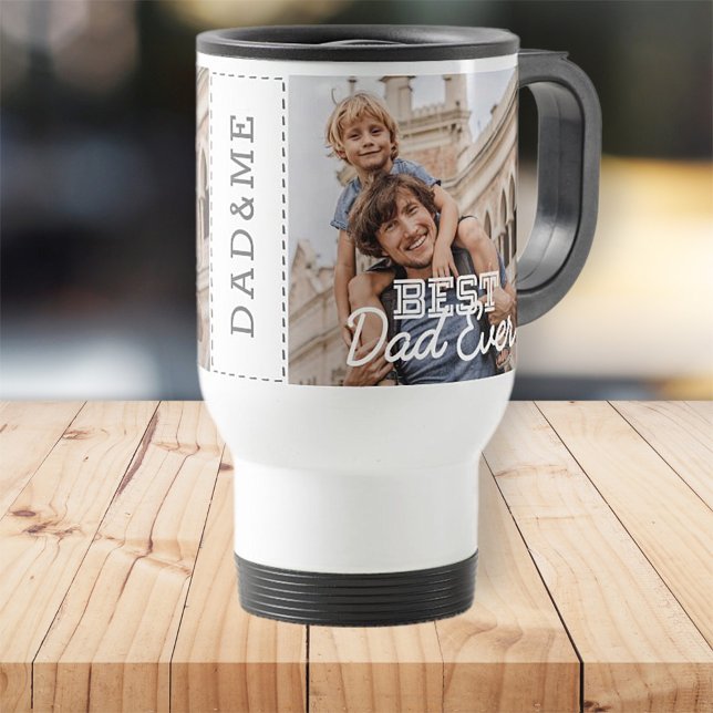 Caneca Térmica Foto personalizada do melhor Pai já Legal e modern (Criador carregado)
