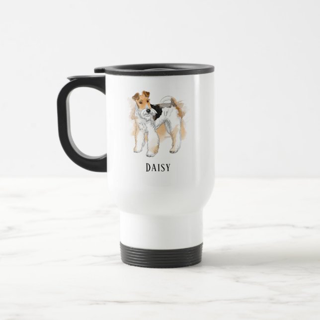 Caneca Térmica Foto personalizada Fox Terrier (Esquerda)
