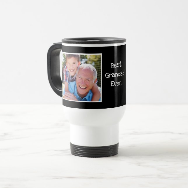 Caneca Térmica Foto personalizada legal do melhor vovô de sempre (Frente Esquerda)