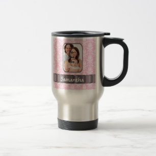 Caneca Térmica Foto rosa pálido do costume do damasco