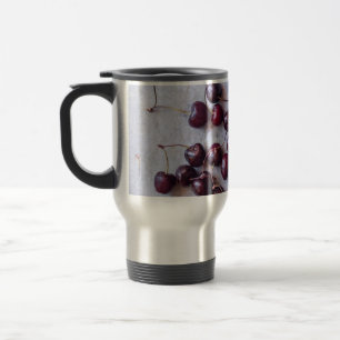 Caneca Térmica Fotografia de Cerejas Vermelhas Frescas