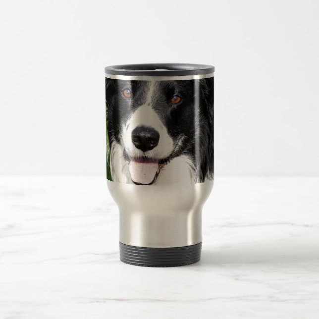 Caneca Térmica Fotografia de um cachorro feliz (Centro)