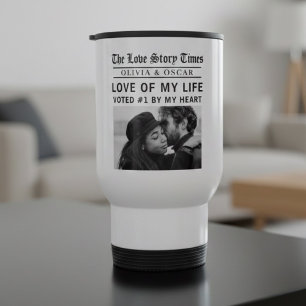 Caneca Térmica Fotos da História de Amor Personalizada