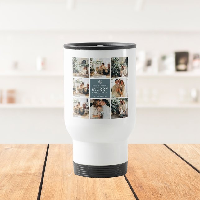 Caneca Térmica Fotos de vários feriados | Feliz Natal | Presente (Criador carregado)