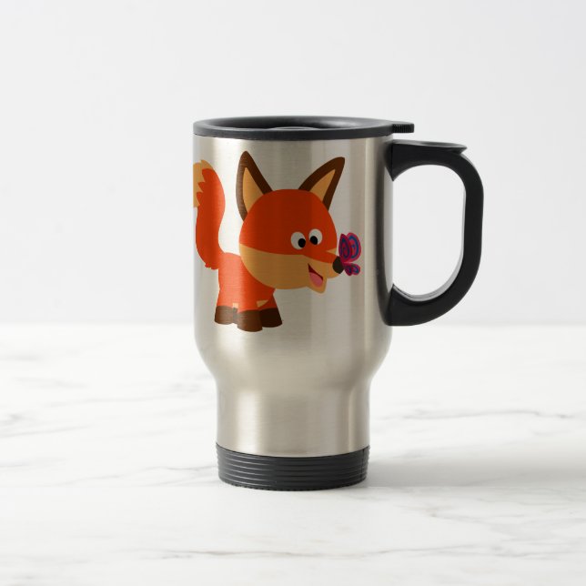 Caneca Térmica Fox E Viagem ao trabalho De Borboleta (Direita)