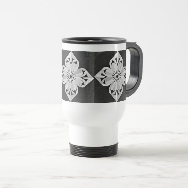 Caneca Térmica Fragmento Solar abstrato Geométrico  (Frente Esquerda)