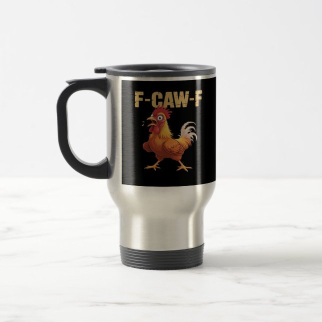 Caneca Térmica Frango F-Caw-F Clássico Divertido Retro (Esquerda)