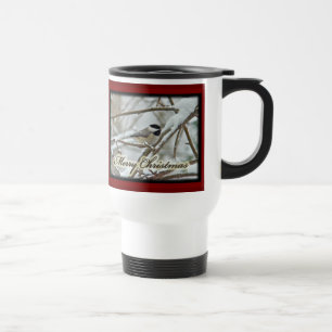 Caneca Térmica Frango Preto de Natal Captado na Neve