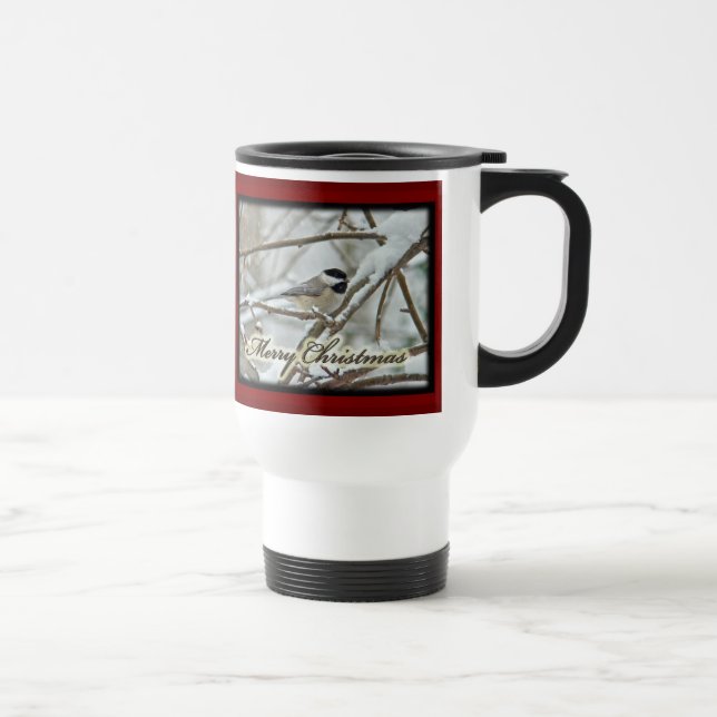 Caneca Térmica Frango Preto de Natal Captado na Neve (Direita)