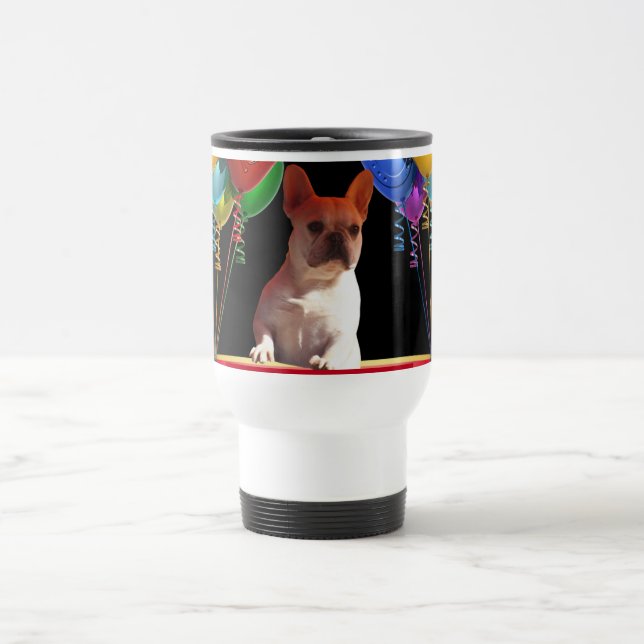 Caneca Térmica Französische Bulldogge mit Ballons Birthday (Centro)
