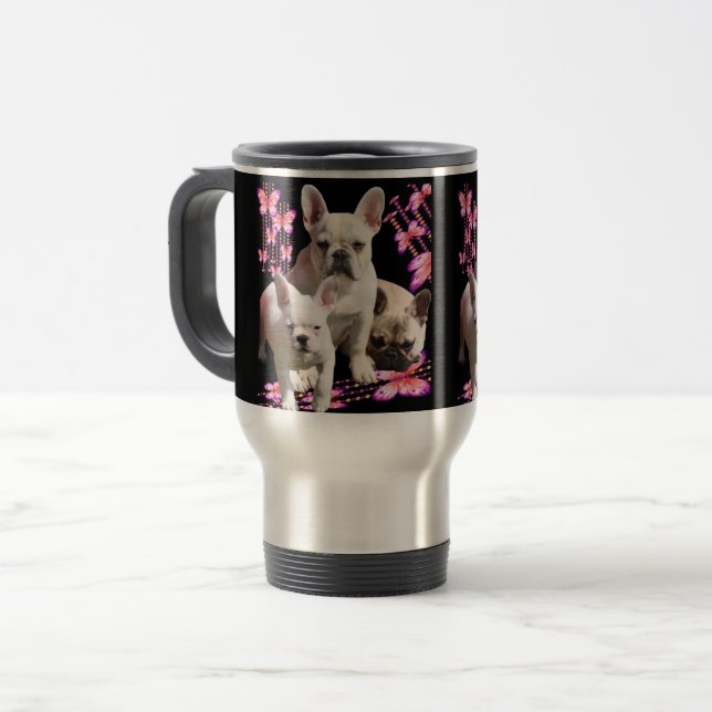 Caneca Térmica Französische Bulldoggen Schmetterlings Tag (Frente Esquerda)