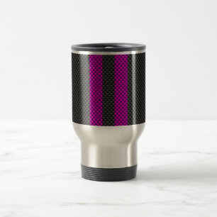 Caneca Térmica Frisas Cor-de-Rosa Fuchsia no Estilo de Fibra de C