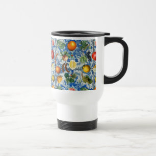 Caneca Térmica Fruta de Verão do Mediterrâneo e Mosaico Branco 