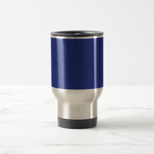 Caneca Térmica Fundo Azul Escuro Sólido | Design Minimalista Ousa (Centro)