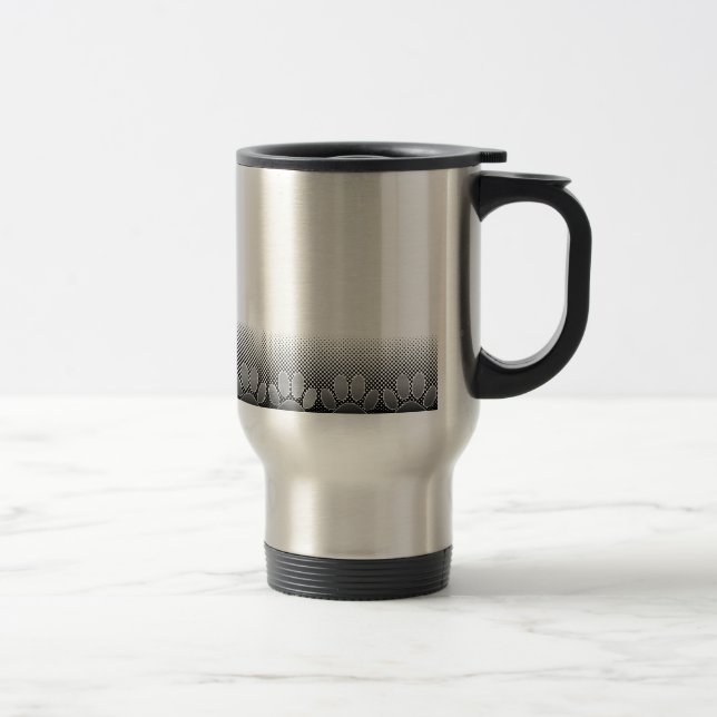 Caneca Térmica Fundo De Gradação De Patas Pretas E Brancas (Direita)