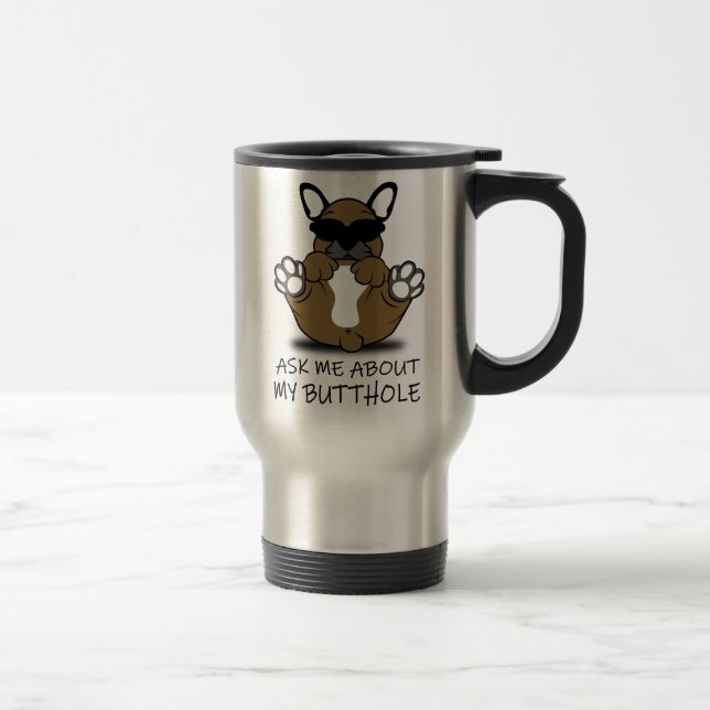 Caneca Térmica FUNNY FRANCH BULLDOG, Bulldog Gift Francês (Direita)