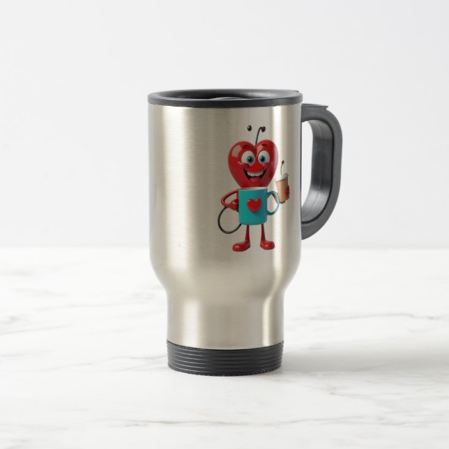 Caneca Térmica Funny Heart Coffee Mug (Frente Esquerda)