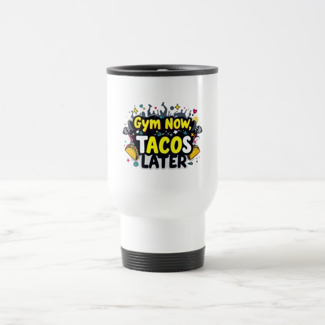 Caneca Térmica Funny Travel Mug – Fitness & Foodie Commuter Cup (Centro)