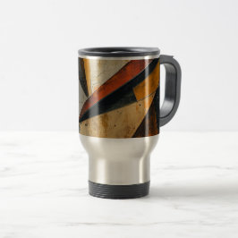 Caneca Térmica Fusão de Geometria Industrial Superfície Abstrata