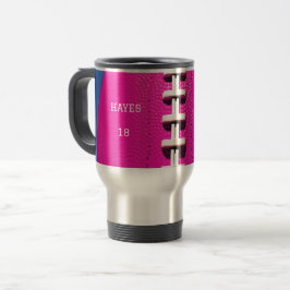Caneca Térmica Futebol de Hot Pink da Sports Mãe