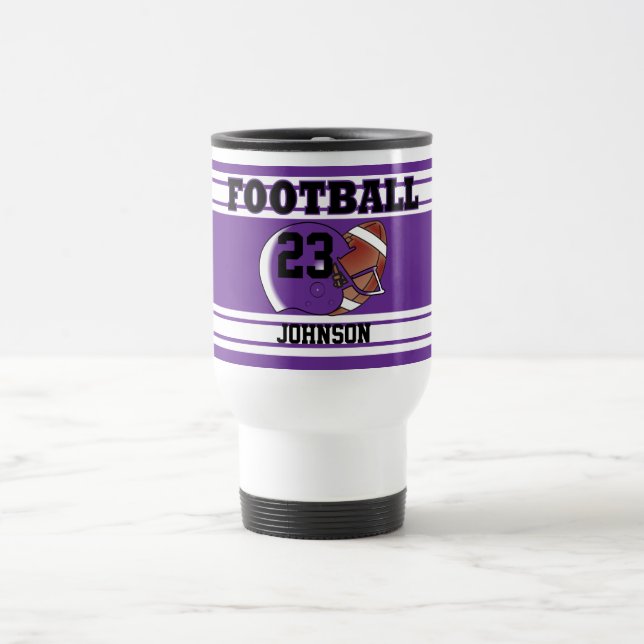 Caneca Térmica Futebol roxo e branco (Centro)