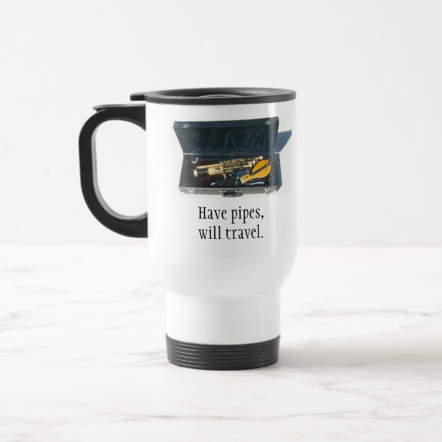 Caneca Térmica Gaiteiro de Uilleann: Tenha as tubulações, viajará (Esquerda)