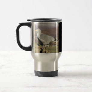 Caneca Térmica Gaivota Postes de Cercas Costeiros Vida Selvagem O