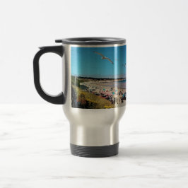 Caneca Térmica Gaivotas, na praia de Bridlington
