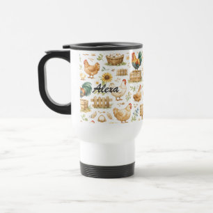Caneca Térmica Galinha Fofa Personalizada Animal de Fazenda