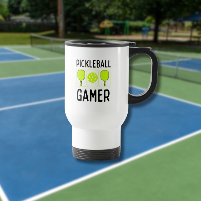 Caneca Térmica Gâmetas e Bola do Jogador de Pickleball (Criador carregado)