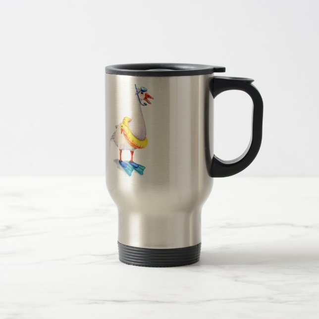 Caneca Térmica Ganso Branco Snorkeling (Direita)