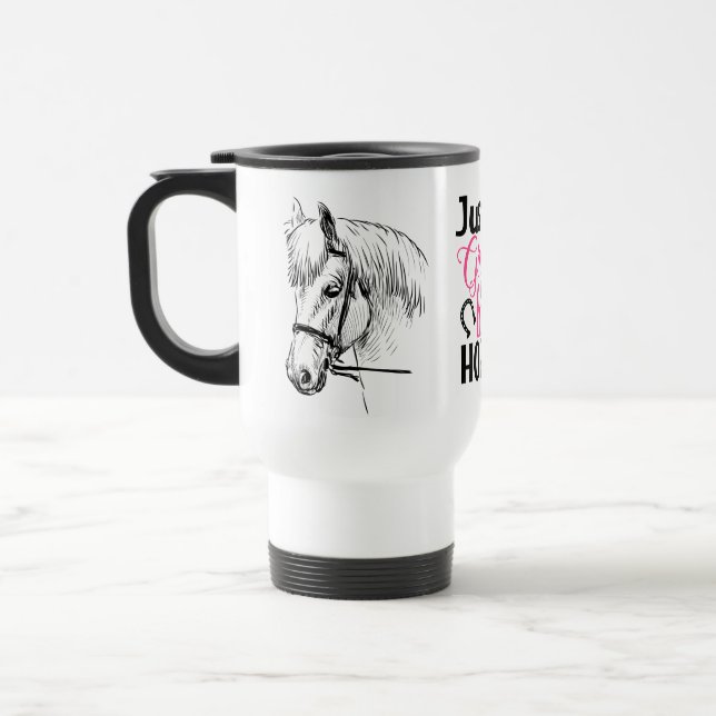Caneca Térmica Garota Ama Cavalos - Fã de Cavalos Fofos (Esquerda)