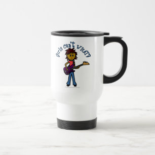 Caneca Térmica Garota de Violão de Baixo Escuro
