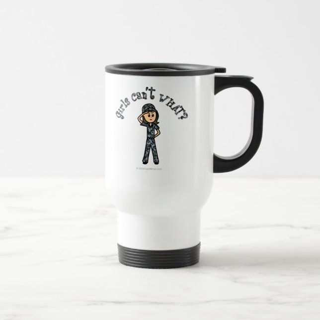 Caneca Térmica Garota Marinho Azul Claro (Direita)