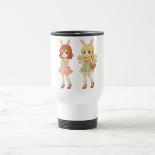 Caneca Térmica Garotas fofas de anime coelhinhas da Páscoa