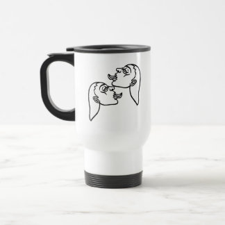 Caneca Térmica Garotas Sedutoras Contorno Branco
