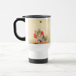 Caneca Térmica Gatinho com Fita Vermelha