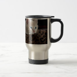 Caneca Térmica Gatinho Creme com Olhos Azuis Lindos