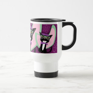 Caneca Térmica Gatinho do Beatnik do Pai-o de Purrsville
