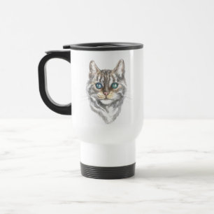 Caneca Térmica Gatinho Fofo Tigre Tabby Louca por Gatos Mãe de Ga