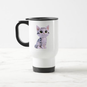 Caneca Térmica Gatinho Listrado Sentado