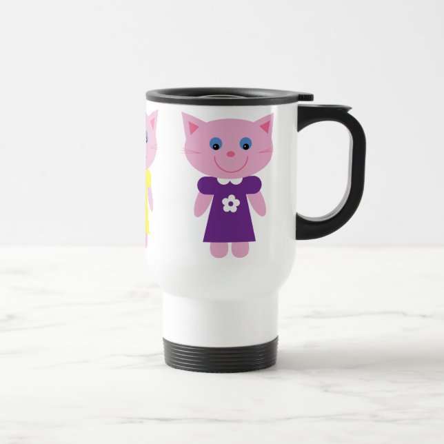 Caneca Térmica Gatinhos bonitos dos desenhos animados nos (Direita)