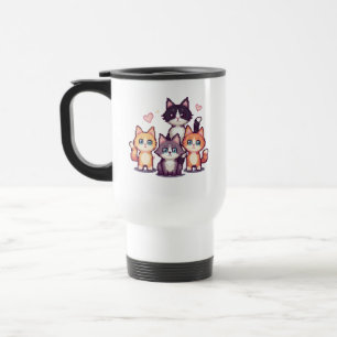 Caneca Térmica Gatinhos Coloridos Pixelados