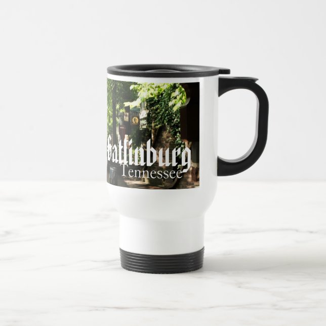 Caneca Térmica Gatlinburg, Tennessee - viajante quadrado da vila (Direita)