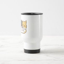 Caneca Térmica Gato Calico Gordinho - Adesivo Kawaii